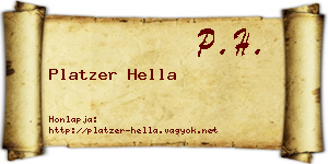 Platzer Hella névjegykártya